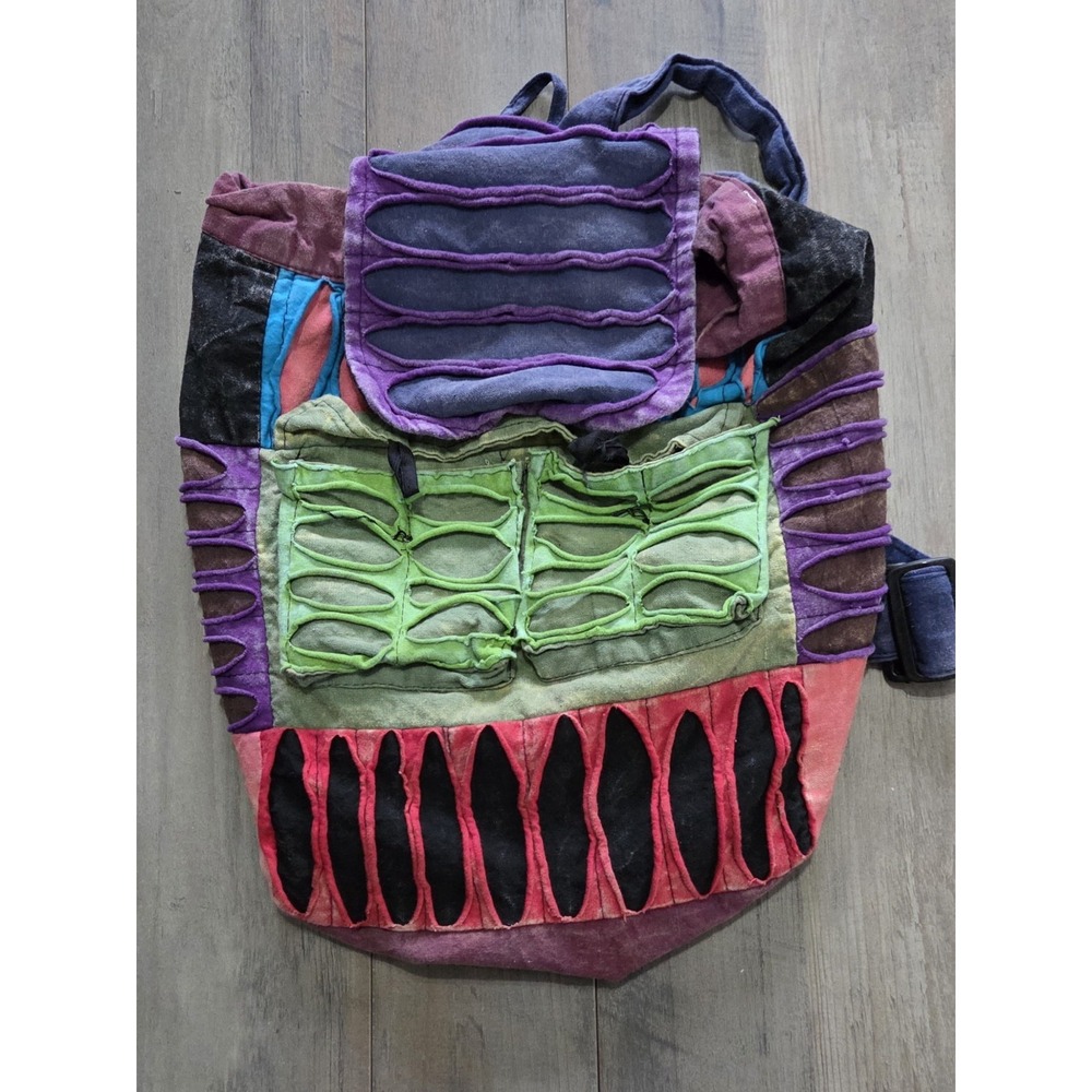 Rising International Vintage Colorful Boho Hippie Backpack Bag With Pockets